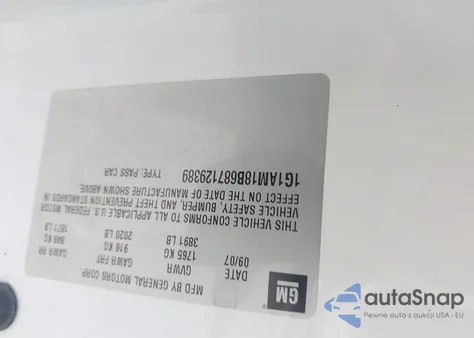 2008 Chevrolet Cobalt Sport from USA, damaged, VIN 1G1AM18B687129389